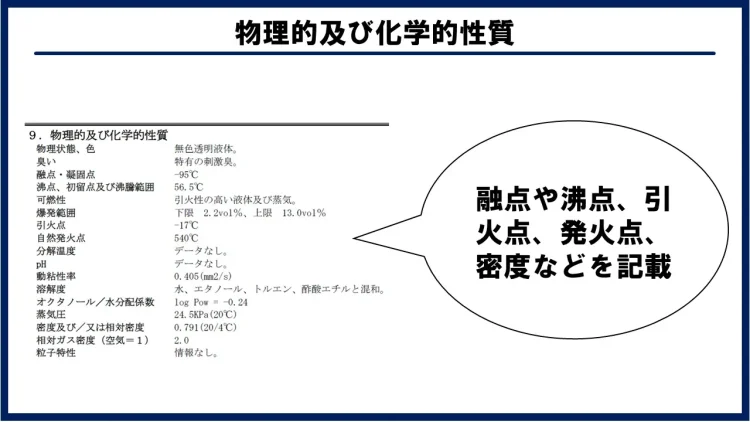 物理的及び化学的性質