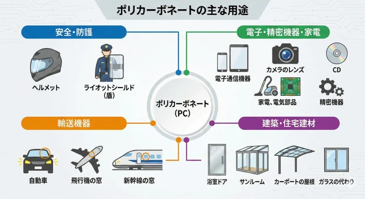 ポリカーボネートの用途