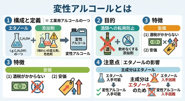 変性アルコールの解説図