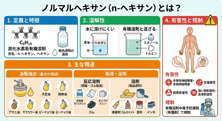 ノルマルヘキサンの解説図