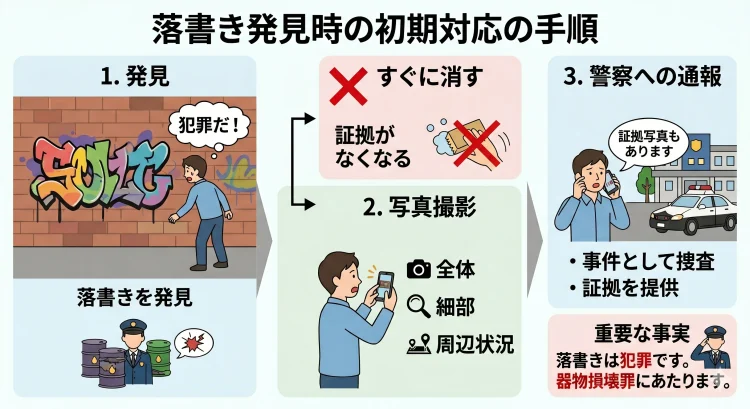 落書きを見つけたらまず通報