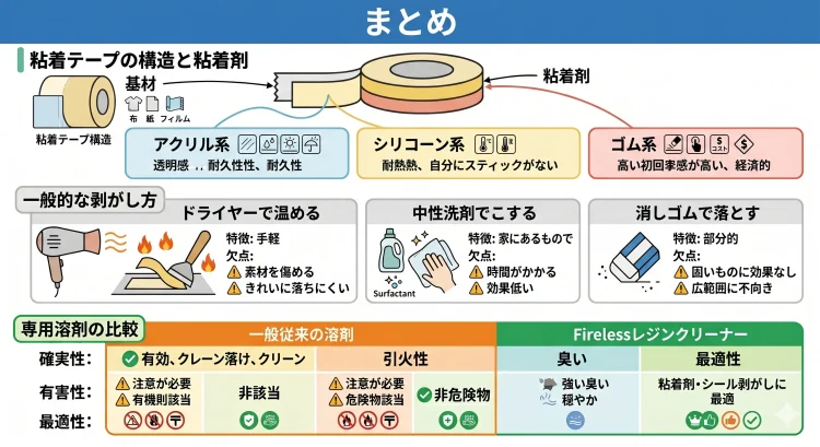 テープ剥がし方のまとめ