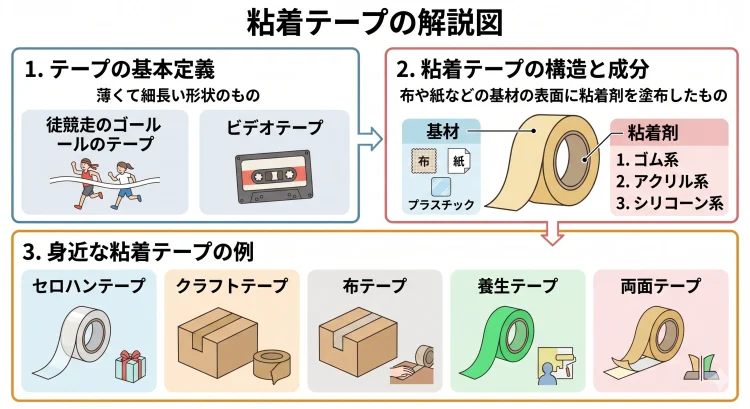 テープと粘着テープについて解説